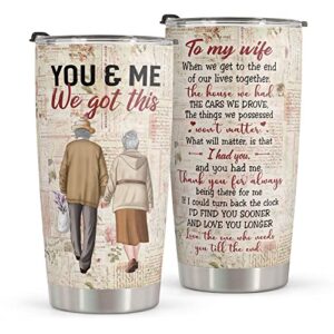 macorner valentines day gifts for her – birthday gifts for wife & romatic gifts for her for anniversary christmas gifts for wife gifts for women – stainless steel tumbler 20oz i love you wife gifts