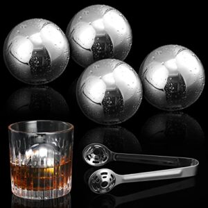 Ice Cubes Whiskey Stones, Reusable Stainless Steel Ice Cubes, Whiskey Chilling Stones for Drink, Metal Whiskey Balls Ideal for Scotch, Bourbon and Irish Whiskey, Barware Tool Set Bar Accessories