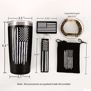 American Flag 20 OZ Travel Coffee Tumbler & Mug For Men Husband Dad, Unique Patriotic Military Gifts For Fathers day, Christmas, Birthday, Valentine, Anniversary