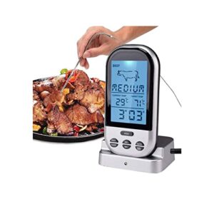 ozels large lcd digital cooking food meat smoker oven kitchen bbq grill thermometer clock timer with monitor alarm for smokers grilling oven kitchen mode (size : 1)