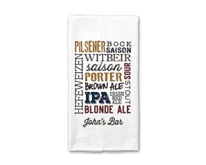 beer types towel | personalized kitchen towel | brewing gift | father’s day gift | personalized dish towel | ipa gift | mens kitchen gift