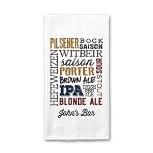 Beer Types Towel | Personalized Kitchen Towel | Brewing Gift | Father's Day Gift | Personalized Dish Towel | IPA Gift | Mens Kitchen Gift