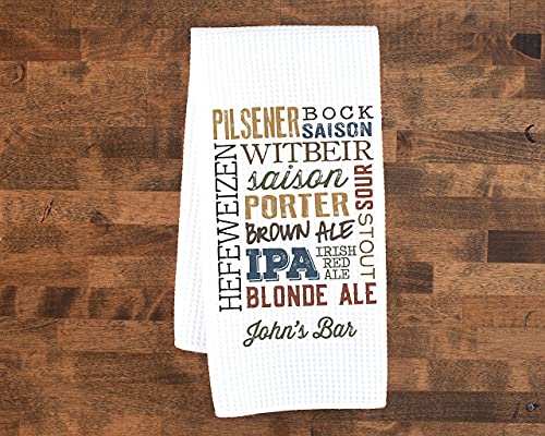 Beer Types Towel | Personalized Kitchen Towel | Brewing Gift | Father's Day Gift | Personalized Dish Towel | IPA Gift | Mens Kitchen Gift