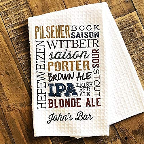 Beer Types Towel | Personalized Kitchen Towel | Brewing Gift | Father's Day Gift | Personalized Dish Towel | IPA Gift | Mens Kitchen Gift