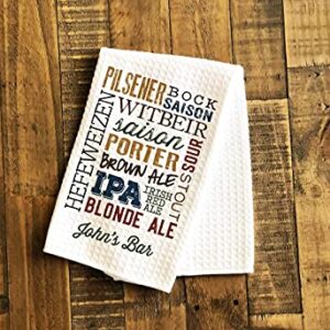 Beer Types Towel | Personalized Kitchen Towel | Brewing Gift | Father's Day Gift | Personalized Dish Towel | IPA Gift | Mens Kitchen Gift