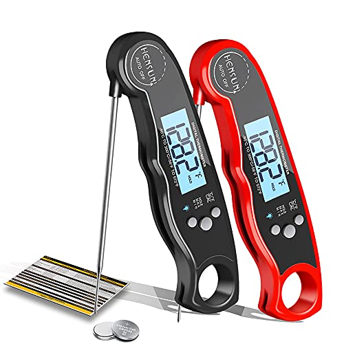 Meat Thermometer,KOFOHO Instant Read Temperature Waterproof Kitchen Cooking Beef Candy Quick Read Thermometer with Foldable Probe for Oil Deep Fry BBQ Grill Smokers