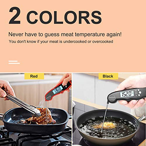 Meat Thermometer,KOFOHO Instant Read Temperature Waterproof Kitchen Cooking Beef Candy Quick Read Thermometer with Foldable Probe for Oil Deep Fry BBQ Grill Smokers