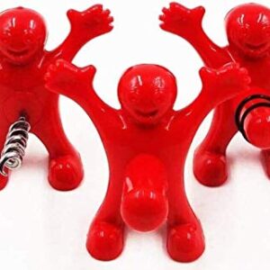 3 Pcs Funny Happy Red Man Wine Stopper Novelty Beer Corkscrew & Bottle Opener