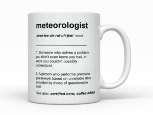 meteorologist coffee mug, funny gifts for best weather forecaster ever, for men for women college appreciation graduation employee present, new job birthday cup