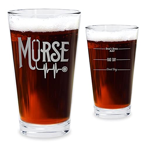 Bad Bananas Male Nurse Gift - Murse 16 oz Pint Beer Glass - Funny Father's Day Nursing Gift Ideas For Men Coworkers - Male Nurse Gifts