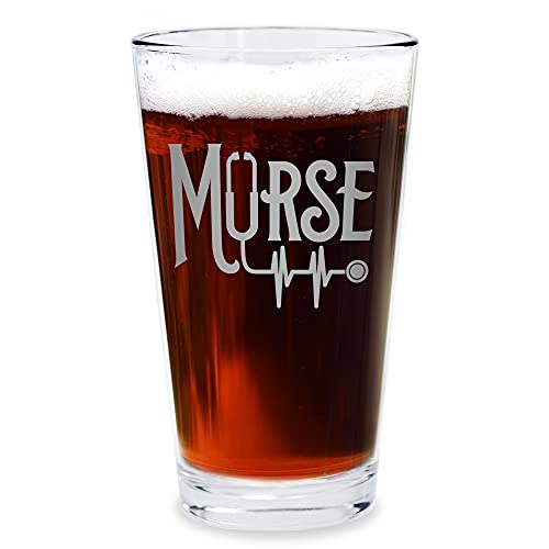 Bad Bananas Male Nurse Gift - Murse 16 oz Pint Beer Glass - Funny Father's Day Nursing Gift Ideas For Men Coworkers - Male Nurse Gifts