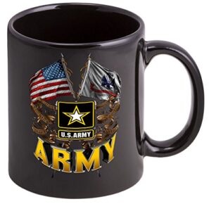 erazor bits coffee cup with army men american soldier – double flag us logo – stoneware mug (single)