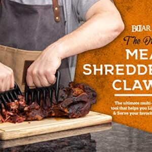 Bear Paws Meat Claws, 2 Pairs (Orange) - The Original Meat Shredder Claws, USA Made - Easily Lift, Shred and Serve Meats - Ultra-Sharp, Ideal Meat Claws for Shredding Pulled Pork, Chicken and Beef…