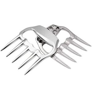 meat claws for shredding heavy duty meat shredder tool meat shredder claws bbq tool for shredding meat, smoker accessories (silver)