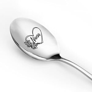 nana gifts from granddaughter grandson – heart nana spoon funny engraved stainless steel grandma gift for mother’s day/birthday/christmas