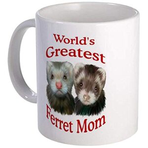 world’s greatest ferret mom mug – ceramic 11oz coffee/tea cup gift stocking stuffer
