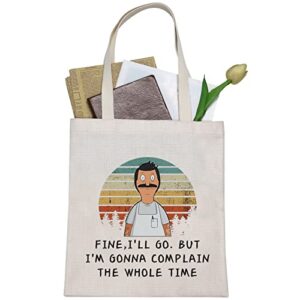 TSOTMO Cartoon TV Show Merchandise Gifts Bob Belcher Tote Bag Gift Tina & Louise Tote Bag Gift Couple Gift Burgers Style Tote Bag Gift For Bob's Fans (Complain Canvas)