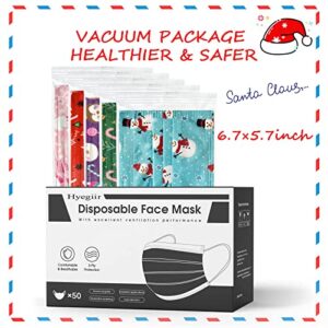 50 Pack Adults Christmas Disposable Face Mask, Individually Wrapped 3-Ply Breathable Non-woven Breathable Masks For Men and Women