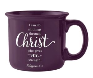 i can do all things through christ philippians 4:13 coffee mug with gift band 13 ounce stoneware (l0454)