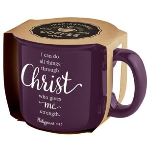 I Can Do All Things through Christ Philippians 4:13 Coffee Mug with Gift Band 13 ounce Stoneware (L0454)