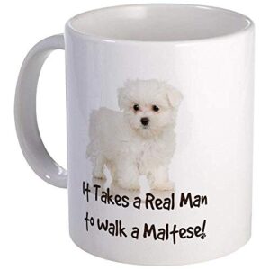 real men walk maltese mug – ceramic 11oz coffee/tea cup gift stocking stuffer