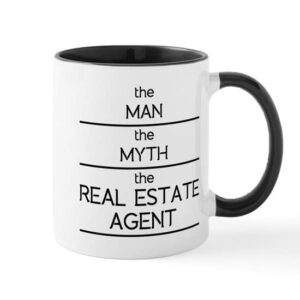 cafepress the man the myth the real estate agent mugs ceramic coffee mug, tea cup 11 oz