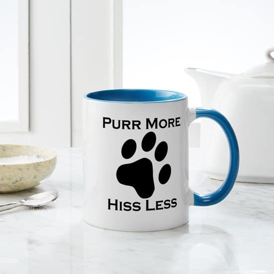 CafePress Purr More Hiss Less Mugs Ceramic Coffee Mug, Tea Cup 11 oz