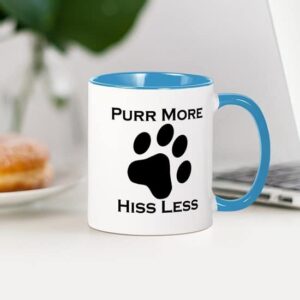 CafePress Purr More Hiss Less Mugs Ceramic Coffee Mug, Tea Cup 11 oz