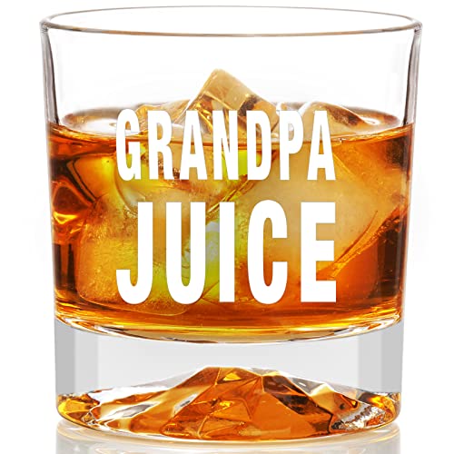 PONPUR Grandpa Juice Whiskey Glass & Old Lives Matter Whiskey Glass, Christmas Stocking Stuffers For Grandpa Grandfather, The Men Who Are Grandpa Grandfather