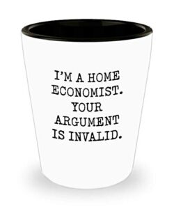 for home economist i’m a home economist your argument is invalid funny gag witty ideas drinking shot glass shooter birthday stocking stuffer
