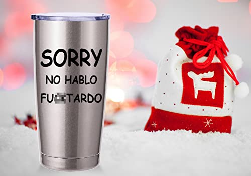 Funny Mug Gifts for Men.Sorry No Hablo Sarcastic Novelty Cup Joke Great Gag Gift Idea Tumbler for Men Women Office Work Adult Humor Employee Boss Coworkers(20oz Stainless Steel)
