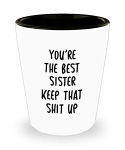 funny best sister shot glass you’re the best sister keep that shit up best inspirationaland sarcasm 1.4 oz birthday stocking stuffer