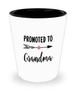 pregnancy announcement funny idea for new grandmother promoted to grandma unique shot glass 1.4 oz birthday stocking stuffer