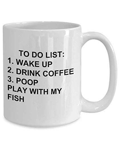 Fish Mug for Animal Lovers To Do List Funny Coffee Mug Tea Cup Gag Mug for Men Women