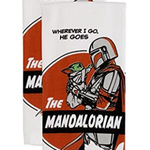 Disney Star Wars The Mandalorian 100% Cotton Kitchen Towels – Set of 2 Towels – Perfect for Drying Dishes and Hands – Machine Washable Kitchen Towel Set – 16" x 26" – Wherever He Goes, I Go