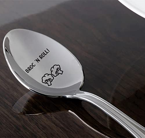 Inspirational Gifts for Teenagers | Gift for Teen Boys Girls | Birthday Christmas Gifts | Gifts for Coworker Friends Colleagues | Broc N Roll - Engraved Spoon Gifts - 7 inch Stainless Steel