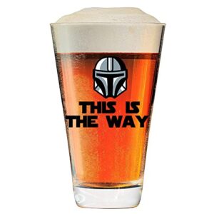 momstir this is the way star wars themed beer glass with mandolorian bounty hunter din djarin during the fallen galactic empire – star wars gift for men and women, starwars fans gift idea