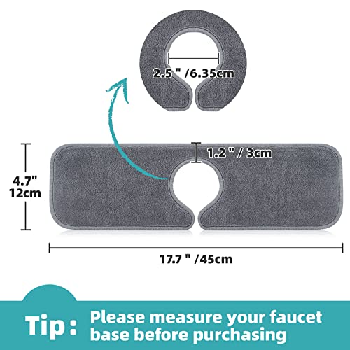 Sink Faucet Mat for Kitchen: PoYang Kitchen Sink Splash Guard Behind Faucet, Kitchen Faucet Absorbent Mat, Faucet Mat for Kitchen Sink, Microfiber Cloth Faucet Mat (4 Pack, 17.7''x4.7'')