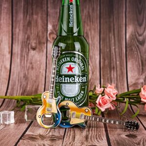LanHong 2 Piece/Set Bottle Opener Beer Bottle Openers Guitar Shaped Bottle Opener Guitar Gift Kitchen Gadgets for Drinkers Music Guitar Lover