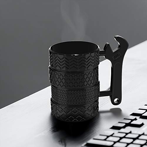 MISHOWNET Tire Coffee Tea Mug Gift for Car Lovers Mechanics Car Enthusiasts Christmas Gifts for Man Birthday Gift