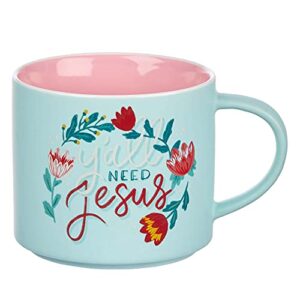 bless your soul large blue coffee mug y’all need jesus, funny birthday gifts for women/men, co-worker, retro-inspired designs – 18oz cup