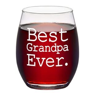 best grandpa ever stemless wine glass, grandpa wine glass 15oz, father’s day gift, birthday gift, christmas gift for men, grandpa, grandfather, new grandpa