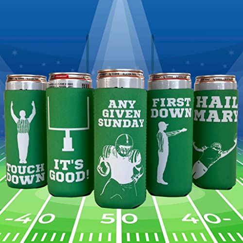 CoozieKings Tailgate/Football Themed Coozies - Neoprene Insulated - 6 Pack (Slim/Seltzer Can)