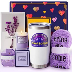 birthday gifts for women, gift basket for her – girlfriend best friend sister mom wife coworker, spa relaxing gifts get well soon gifts for women, funny inspirational gifts for women