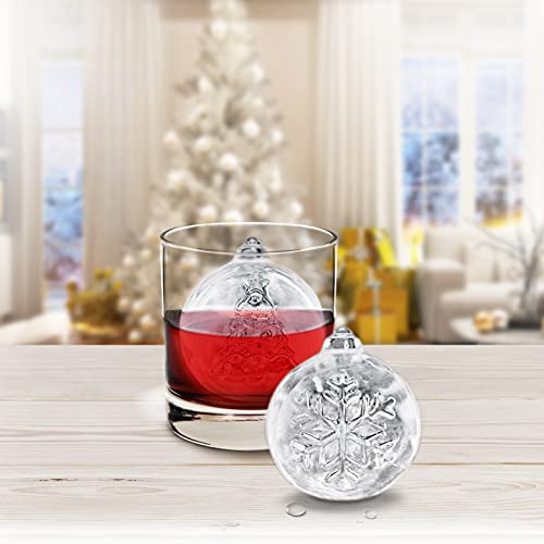 Tovolo Tree & Snow Flake Ornament Ice Molds, Mixed Set of 2, for Making Leak-Free, Slow-Melting Drink Ice for Whiskey, Spirits, Liquor, Cocktails, Soda & More