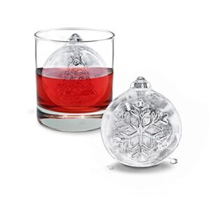 Tovolo Tree & Snow Flake Ornament Ice Molds, Mixed Set of 2, for Making Leak-Free, Slow-Melting Drink Ice for Whiskey, Spirits, Liquor, Cocktails, Soda & More