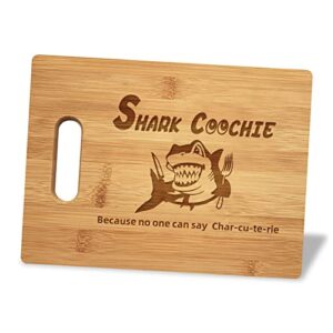 shark coochie charcuterie board,because no one can say charcuterie shark coochie charcuterie board, handmade bamboo shark coochie cutting board/laser engraved, (shark b, 13”)