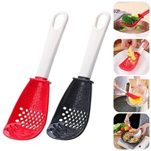 multifunctional cooking spoon strainers – strainers for kitchen tools small silicone spatula spoon – heat-resistant, for cooking, draining, mashing, grating (color mixing)