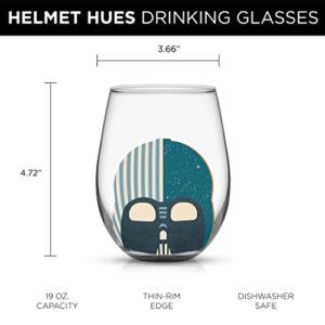 JoyJolt Star Wars™ Helmet Hues Tumblers Stemless Glasses. Set of 4 Large 19oz Stemless Glass Drinking Glasses, Star Wars Kitchen Glasses. Star Wars Gifts and, Star Wars Collectibles for Adults