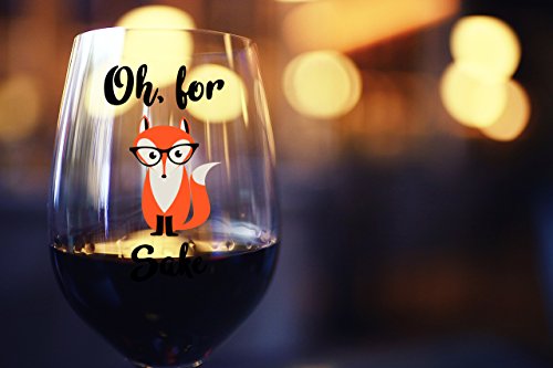 Oh, For Fox Sake 15 oz Stemless Funny Glass - Unique Themed Birthday Gifts For Men, Women, Him or Her - Perfect Idea For Office Coworker and Best Friend